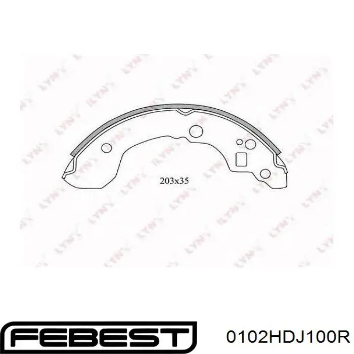 Задние барабанные колодки 0102HDJ100R Febest
