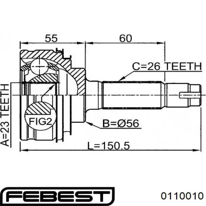 Граната колесная Febest 0110010 цена, от 28.23 USD