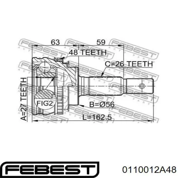 Граната колесная Febest 0110012A48 цена, от 47.72 USD