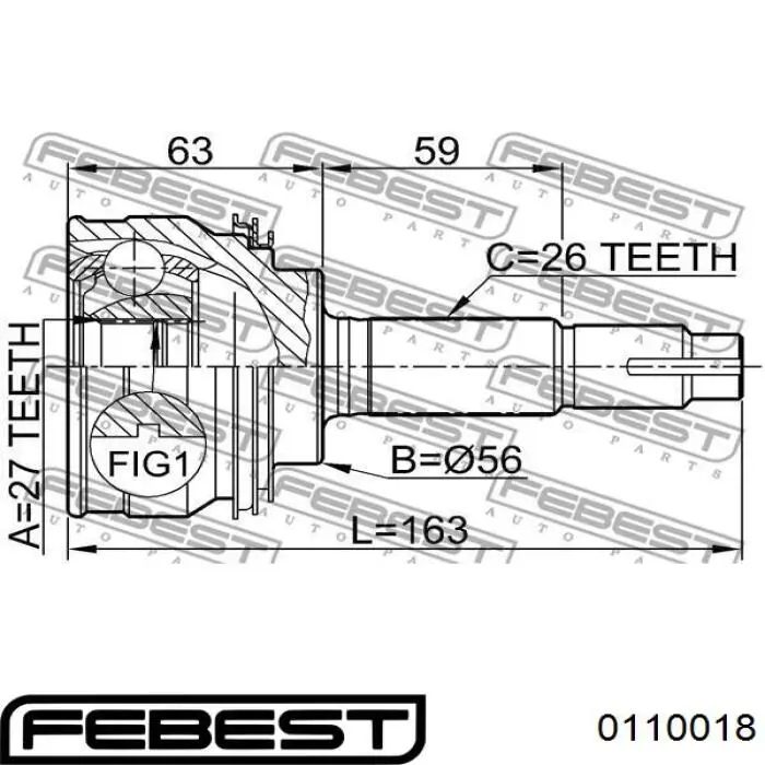 Купить 0110018 Febest Внешняя граната