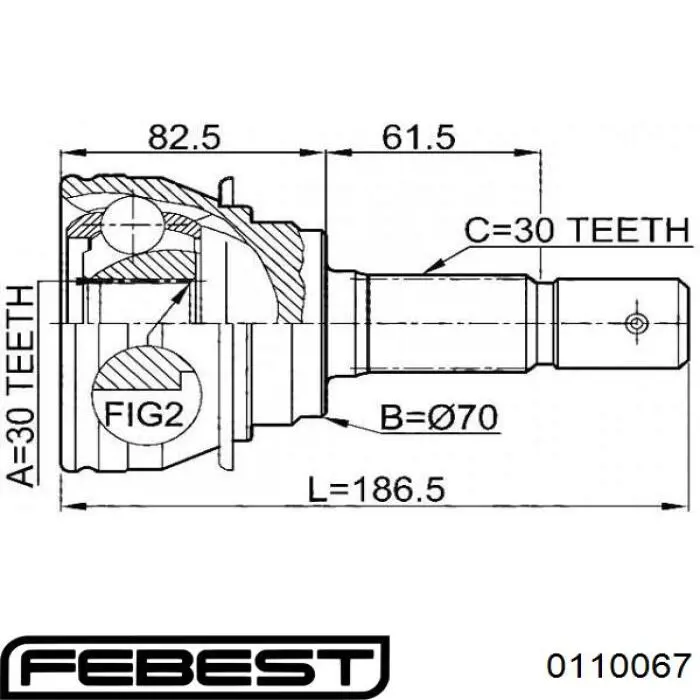 Купить 0110067 Febest Внешняя граната