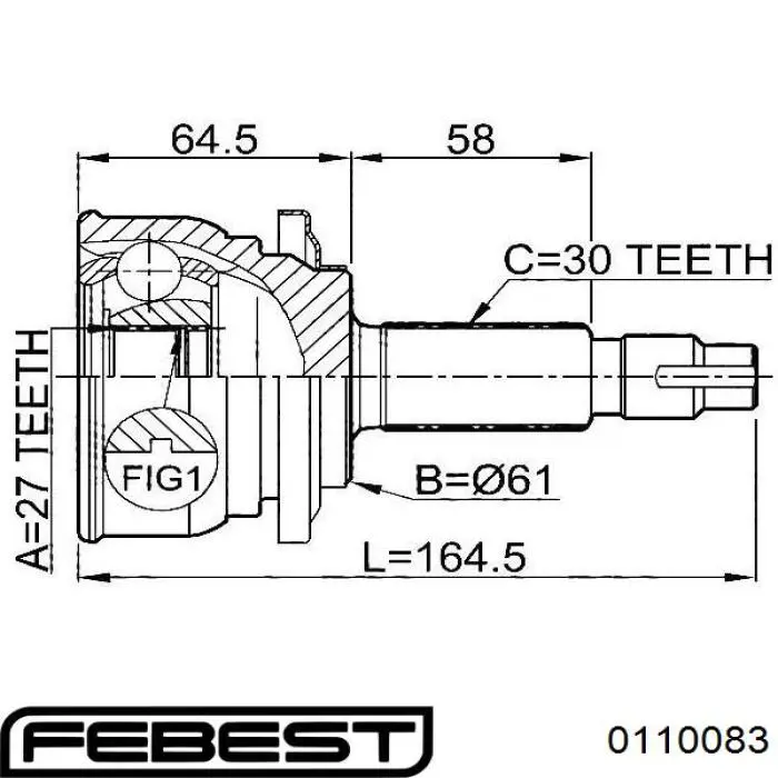 Граната колесная Febest 0110083 цена, от 63.89 USD