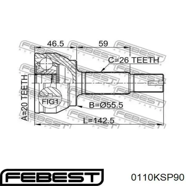 ШРУС наружный передний 0110KSP90 Febest