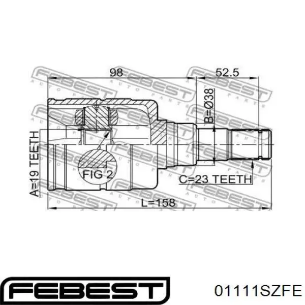 Купить 01111SZFE Febest ШРУС внутренний