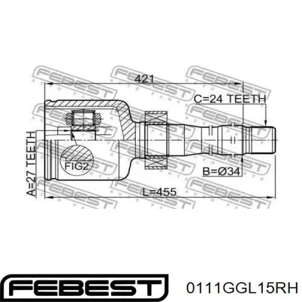 Купить T434100E040 Market (OEM) Шарнир угловых скоростей передний правый