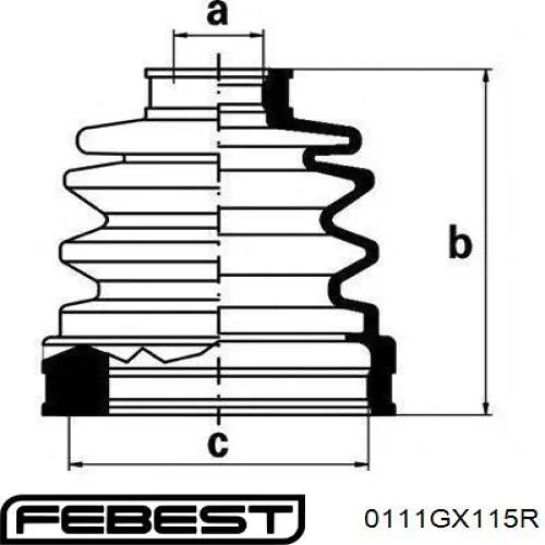 Купить 0111GX115R Febest ШРУС внутренний задний