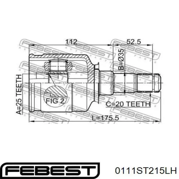 Купить 0111ST215LH Febest Шрус внутренний левый