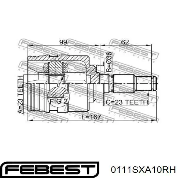 ШРУС внутренний правый 0111SXA10RH Febest