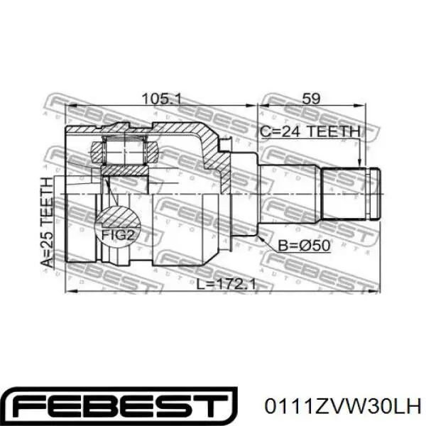 Купить 4304047030 Toyota Шрус внутренний левый