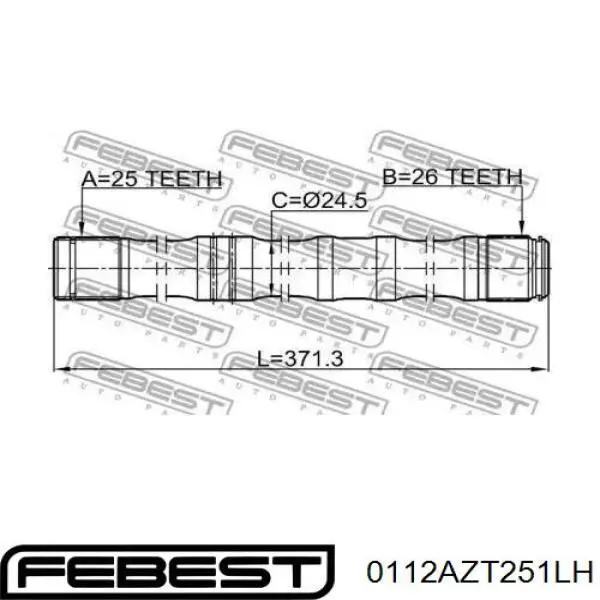 Привод передний левый Toyota 4347009A40 цена, от 134.16 USD