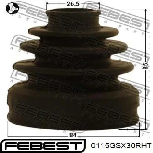 Купить 0115GSX30RHT Febest Пыльник ШРУСа внутренний, передней полуоси, правый