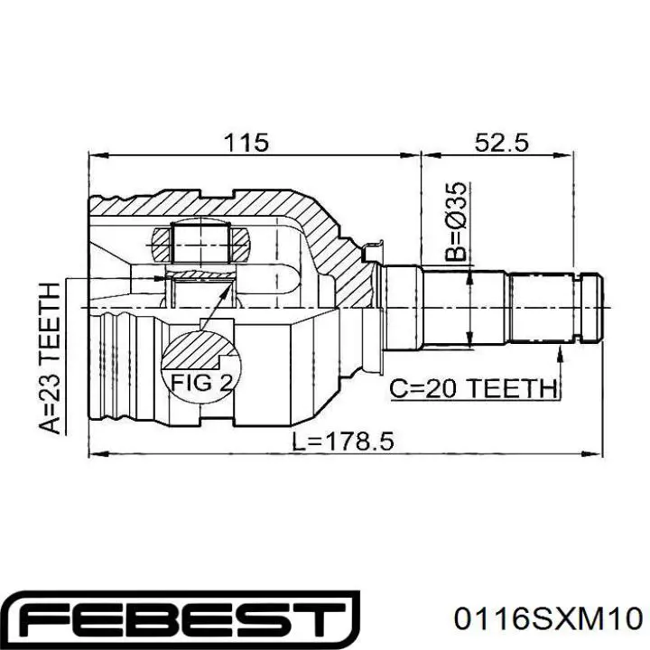 Тришип 0116SXM10 Febest