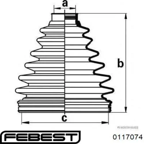 Пыльник ШРУСа наружный 0117074 Febest