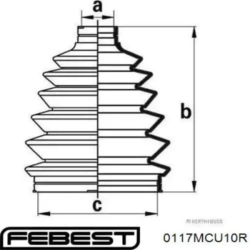 Пыльник ШРУСа задней полуоси наружный 0117MCU10R Febest