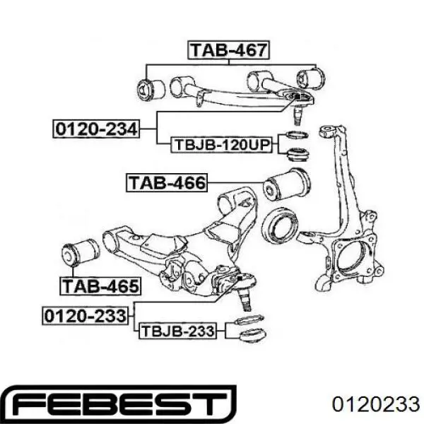 Купить 0120233 Febest Нижняя шаровая опора