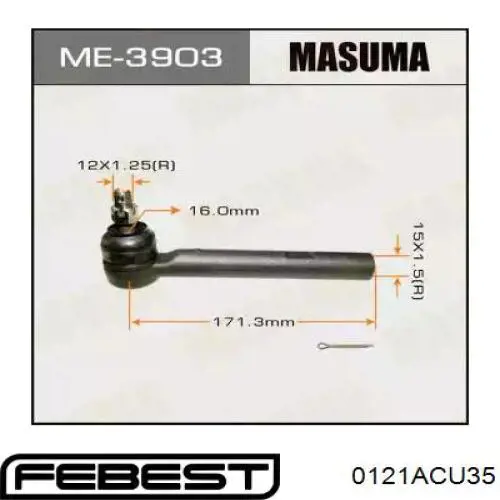 Купить 0121ACU35 Febest Наконечник рулевой тяги, внешний