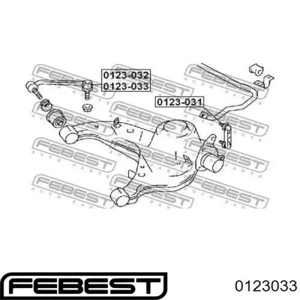 Стойка стабилизатора заднего правая 0123033 Febest