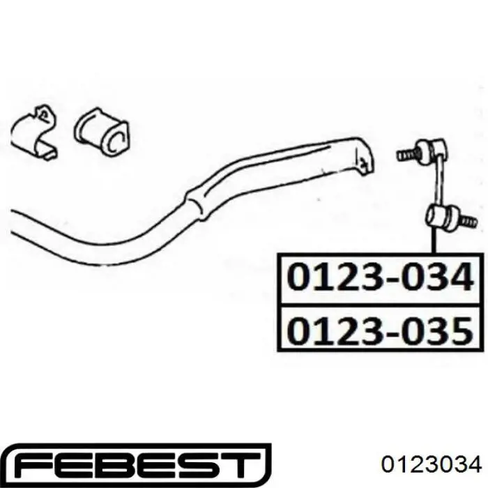 Купить 0123034 Febest Солдатик стабилизатора, переднего, левый