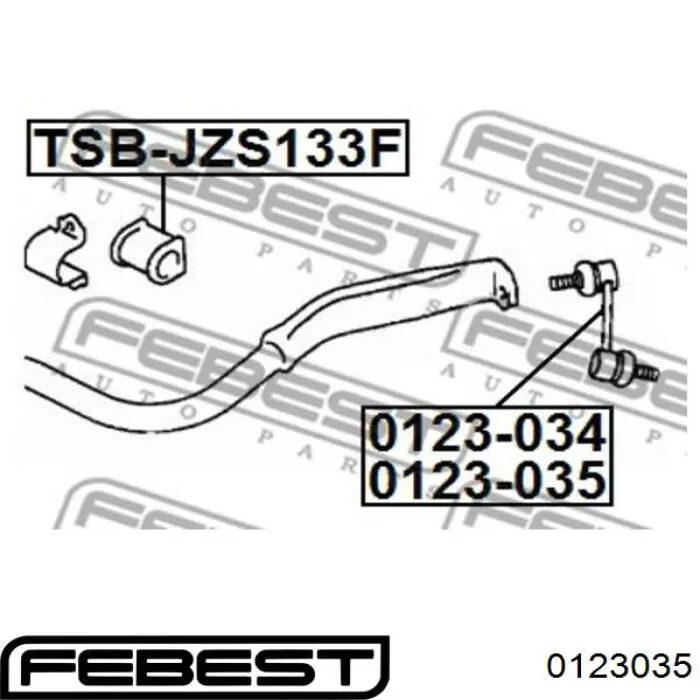 Стойка стабилизатора переднего правая 0123035 Febest