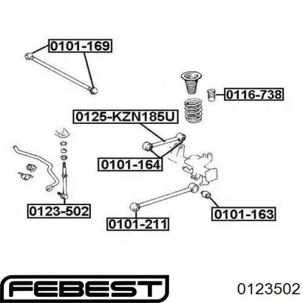 Стойка заднего стабилизатора 0123502 Febest