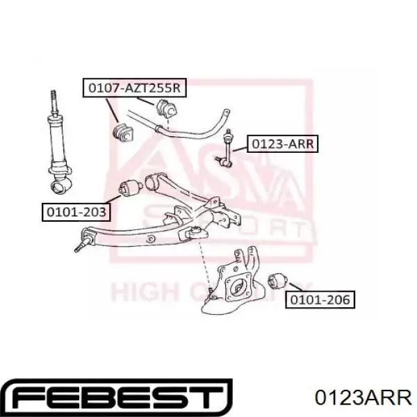 Стойка заднего стабилизатора правая 0123ARR Febest
