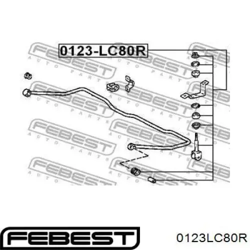 Стойка заднего стабилизатора 0123LC80R Febest