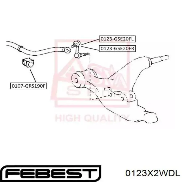 Купить 0123X2WDL Febest Солдатик стабилизатора, переднего, левый