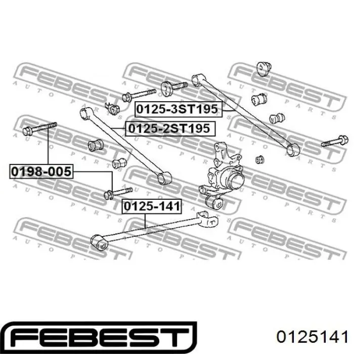 125141 Febest Продольный рычаг задней подвески, нижний