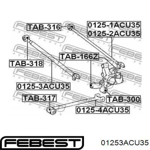 01253ACU35 Febest Поперечная тяга задней подвески