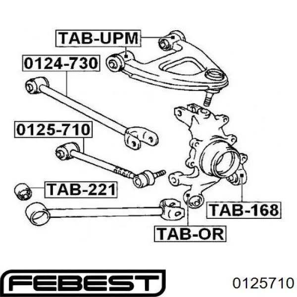 Купить 0125710 Febest Тяга поперечная задней подвески