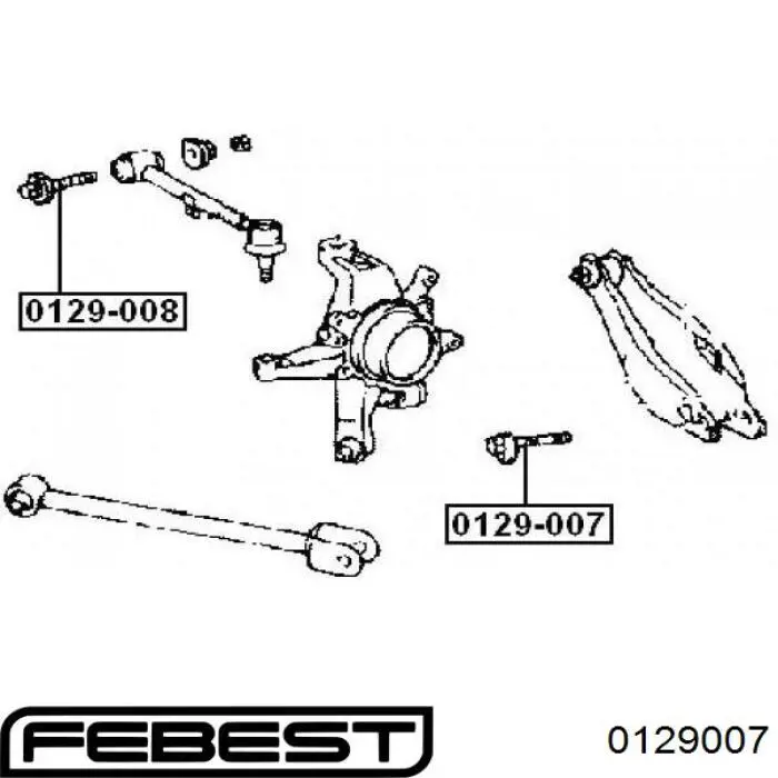 Болт крепления заднего нижнего рычага, наружный 0129007 Febest