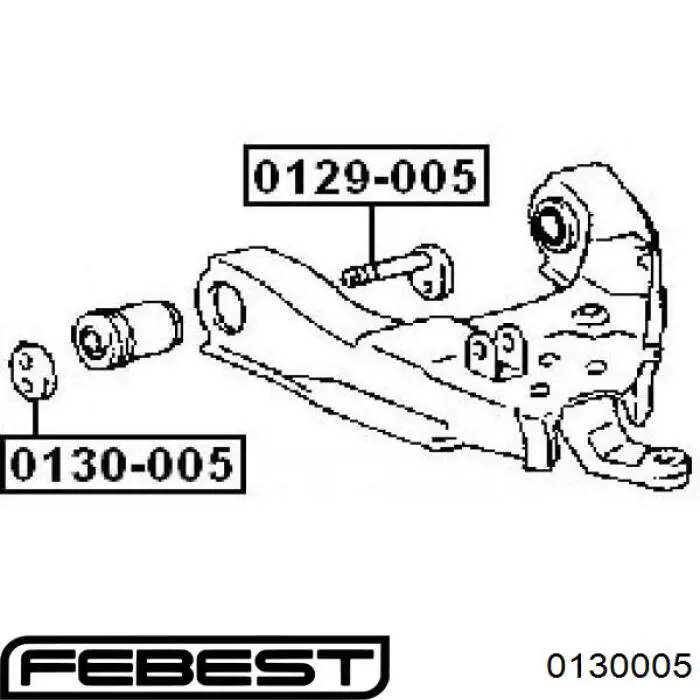 Купить 0130005 Febest Шайба болта крепления переднего рычага, нижнего