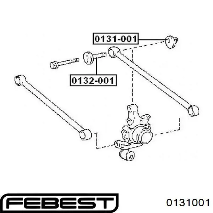 Купить 0131001 Febest Гайка заднего развального рычага