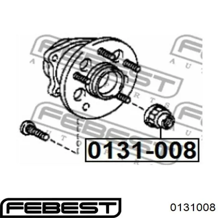 Купить 0131008 Febest Гайка передней ступицы