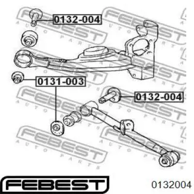 Купить 132004 Febest Болт крепления заднего развального рычага, внутренний
