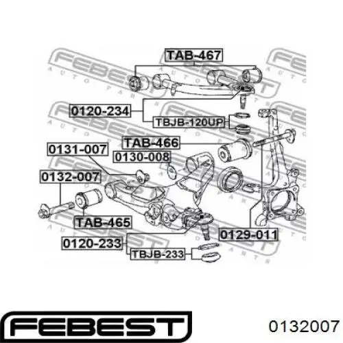 Болт переднего рычага, нижнего Febest 0132007 цена, от 13.10 USD