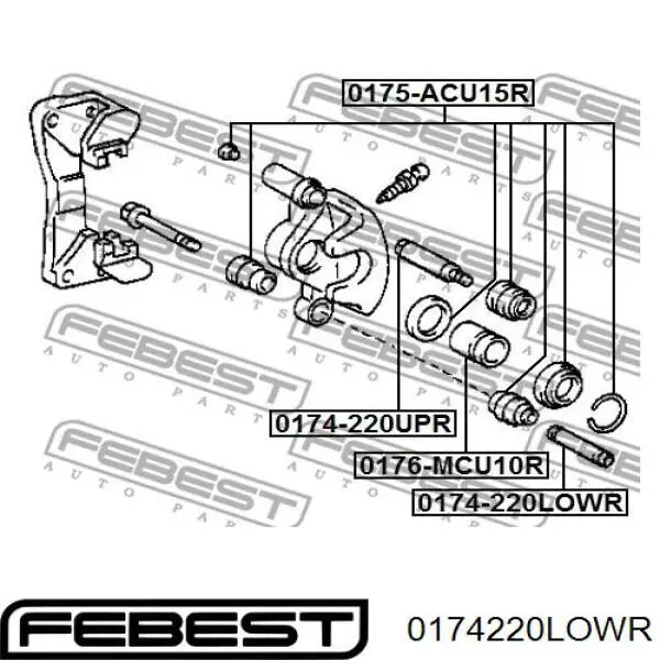 Купить 0174220LOWR Febest Направляющая суппорта заднего нижняя