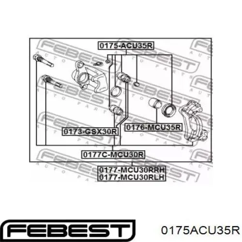 Купить 0175ACU35R Febest Ремкомплект суппорта тормозного, заднего