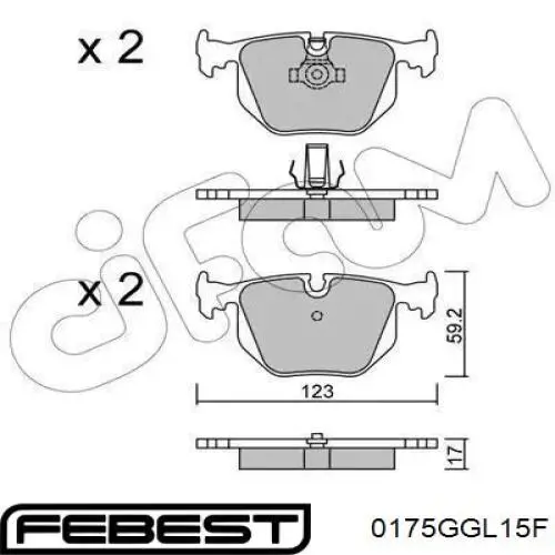 0175-GGL15F Febest kit de reparação de suporte do freio dianteiro