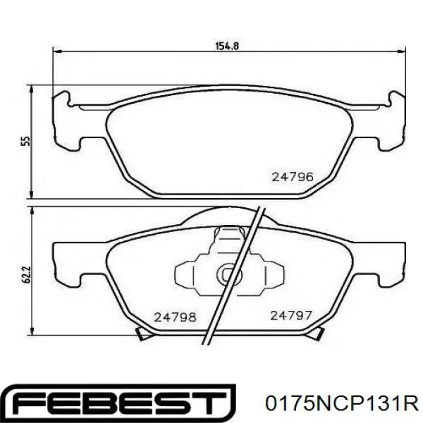 Ремкомплект суппорта 0175NCP131R Febest