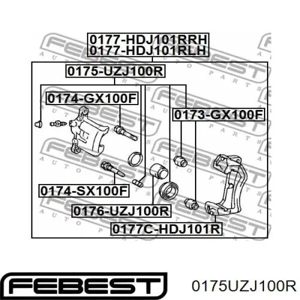 Ремкомплект суппорта 0175UZJ100R Febest