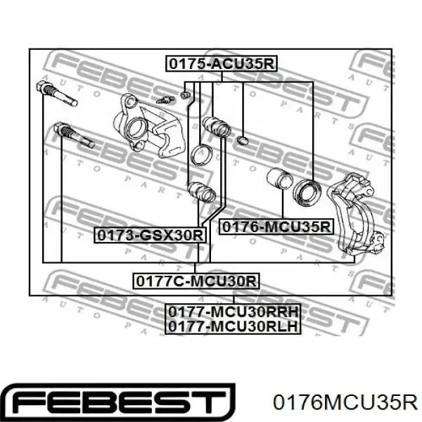 Поршень суппорта тормозного заднего 0176MCU35R Febest