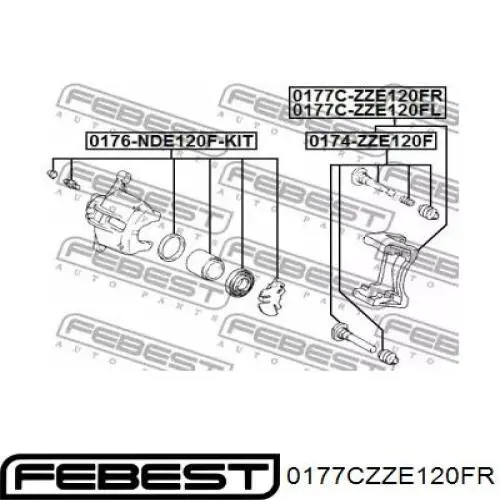 0177CZZE120FR Febest скоба тормозного суппорта переднего