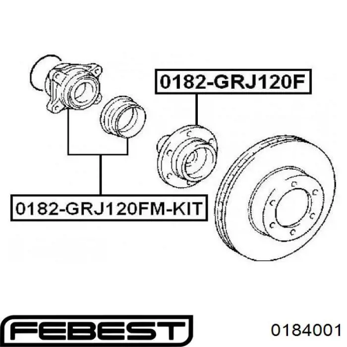 Шпилька колесная передняя 0184001 Febest