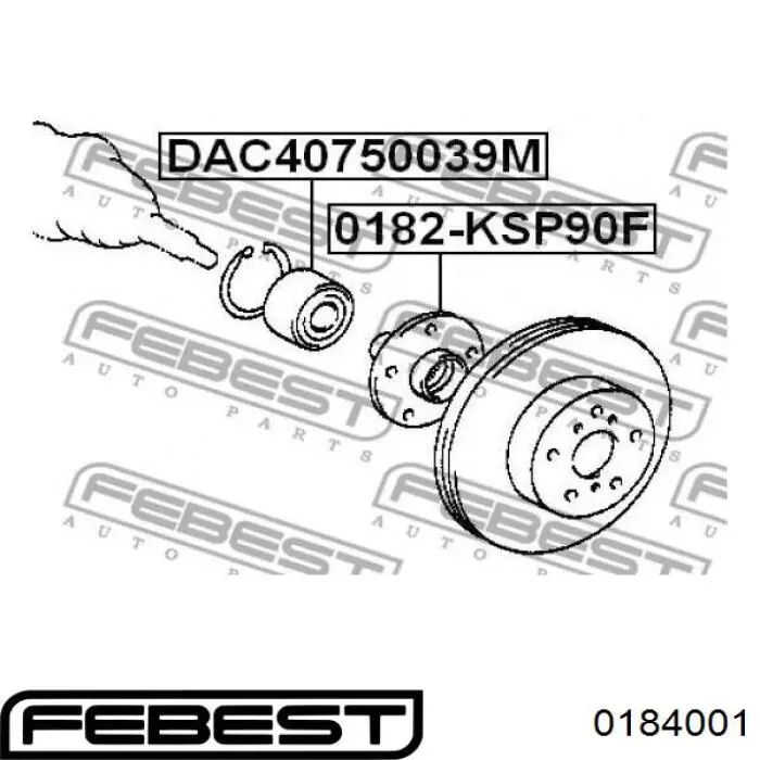 Шпилька ступицы колеса передняя Febest 0184001