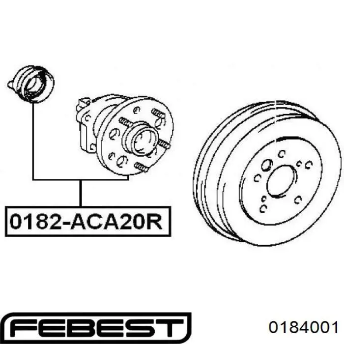 0184001 Febest Болт крепления колеса передний
