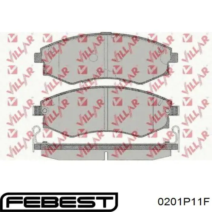 Передние тормозные колодки 0201P11F Febest