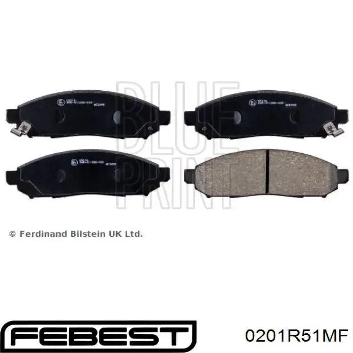 Передние тормозные колодки 0201R51MF Febest