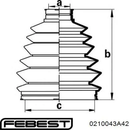 ШРУС наружный передний 0210043A42 Febest