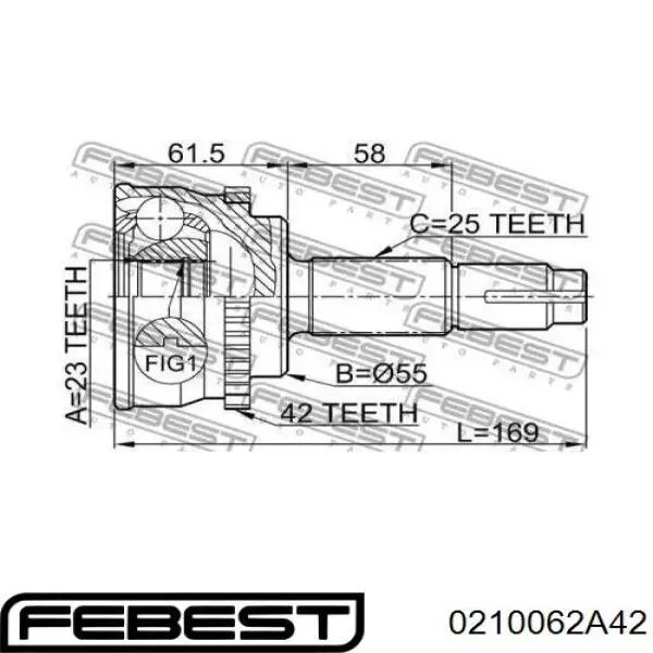 ШРУС наружный передний 1824100091 Isuzu